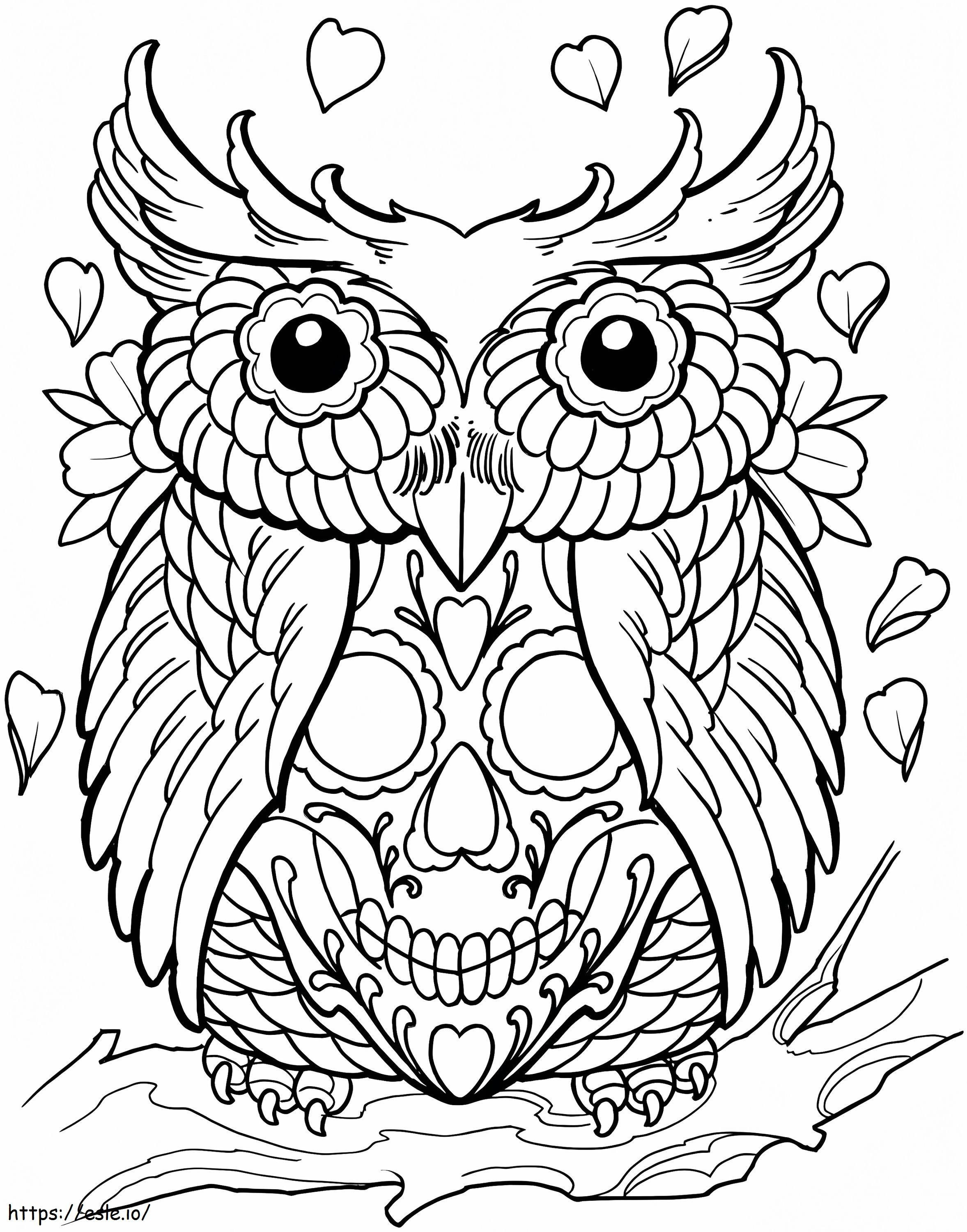 Owl Tattoo coloring page