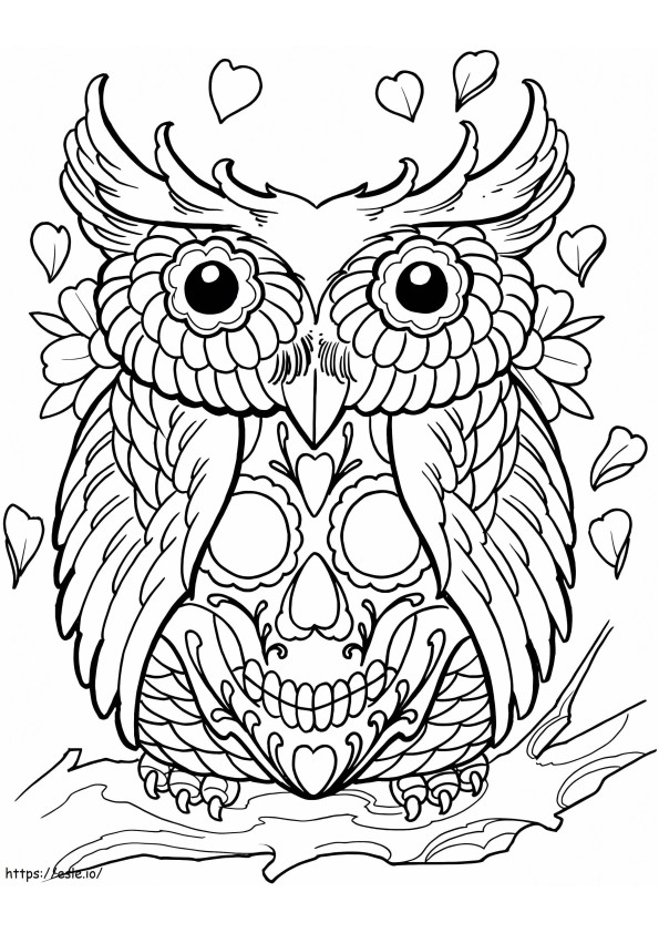 Owl Tattoo coloring page