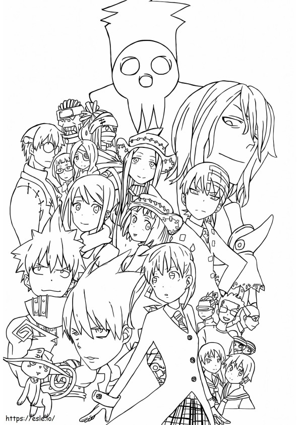 Characters From Soul Eater 1 coloring page