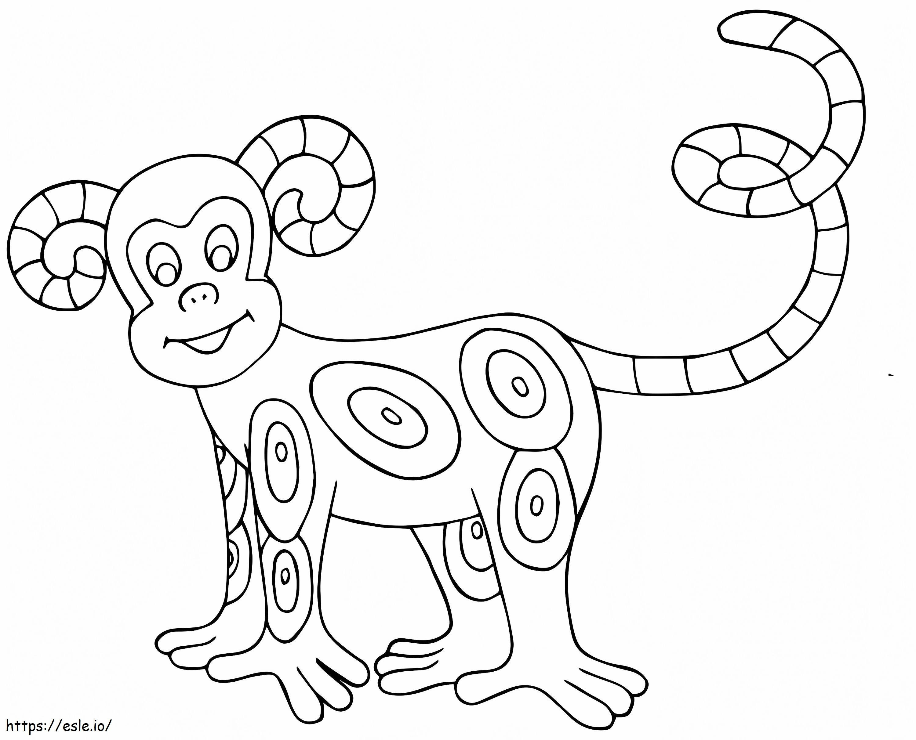 Monkey Alebrijes coloring page