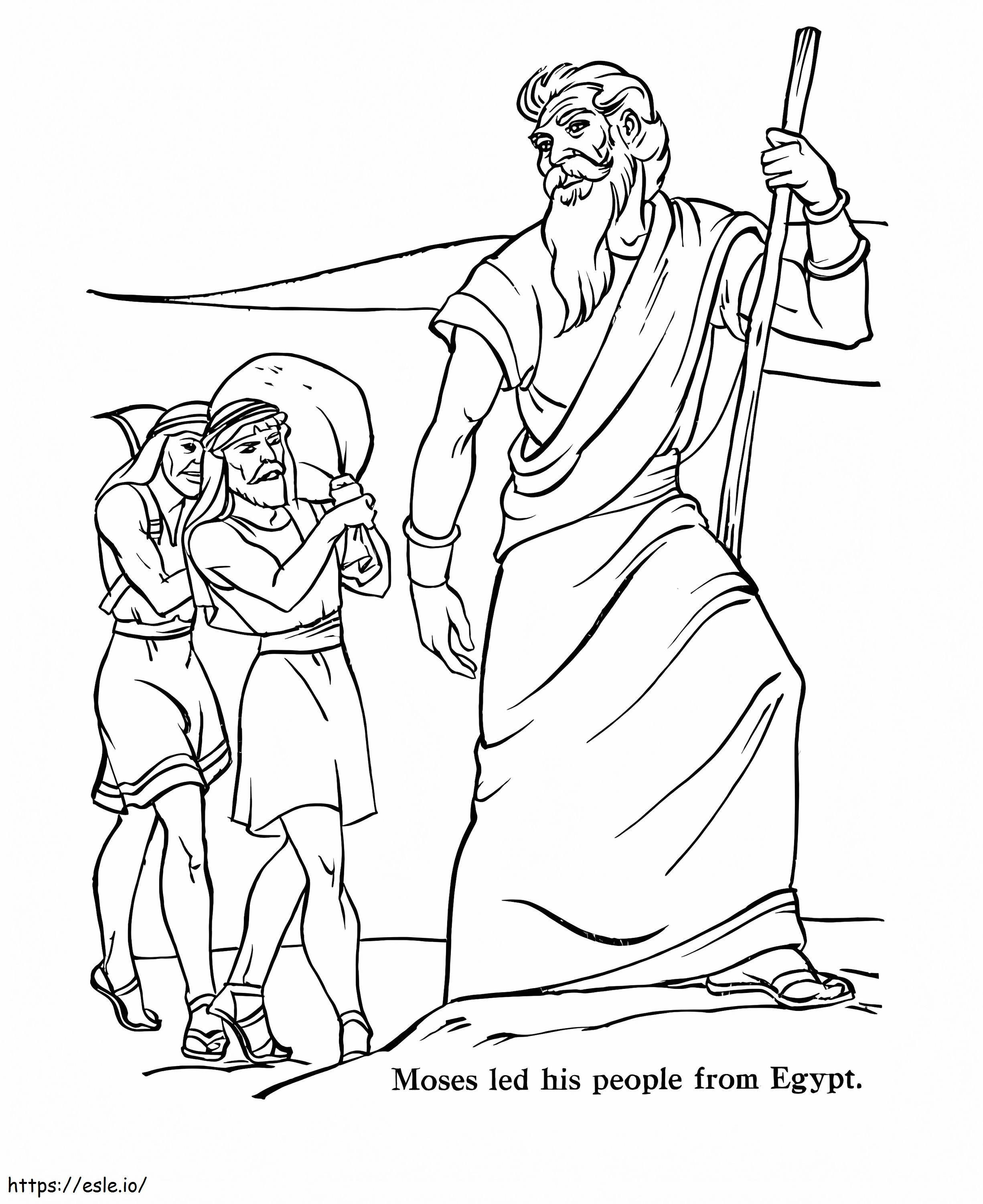 Mooses ja Hänen kansansa värityskuva