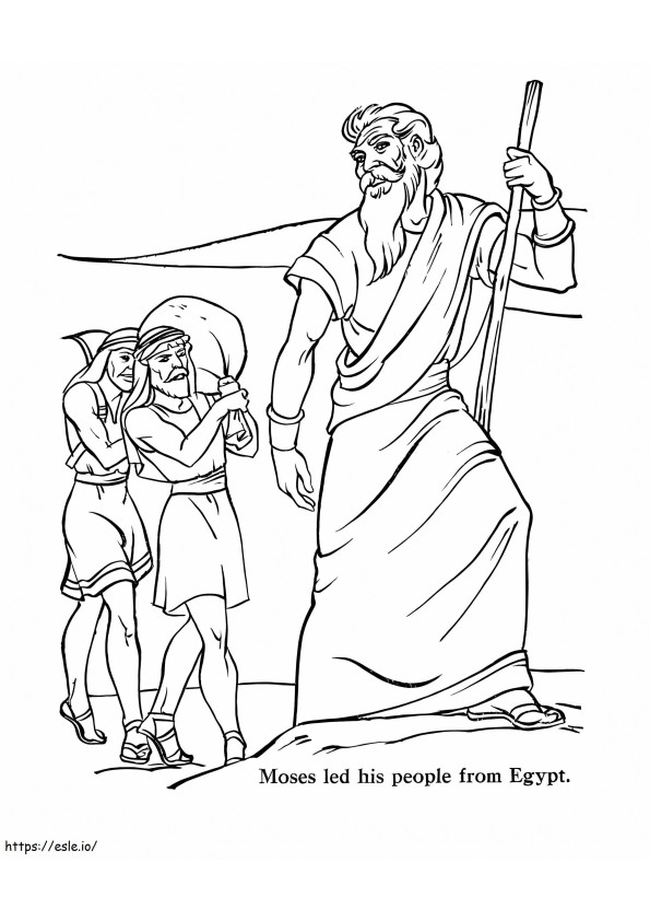 Moisés e seu povo para colorir