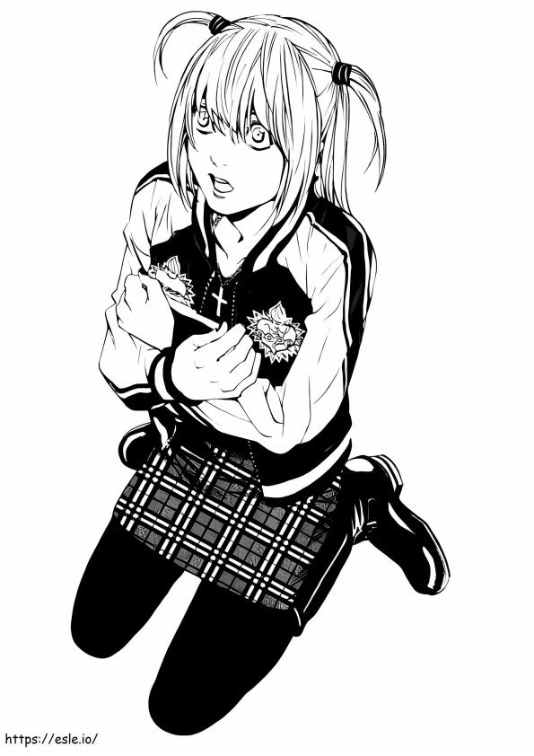 Misa Amane From Death Note 2 coloring page