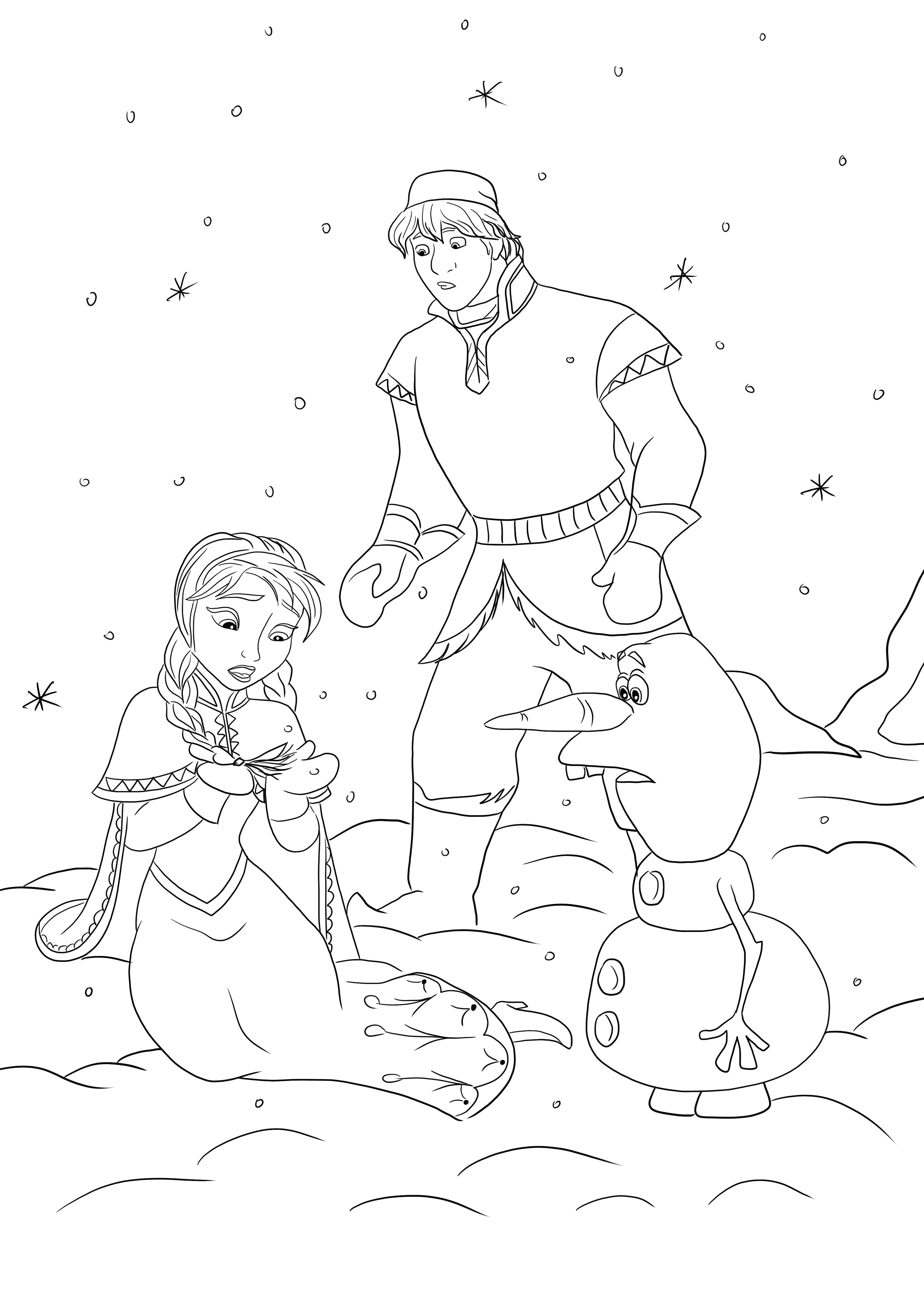 Impression et coloriage gratuits de la page Anna maudite par Elsa pour les enfants