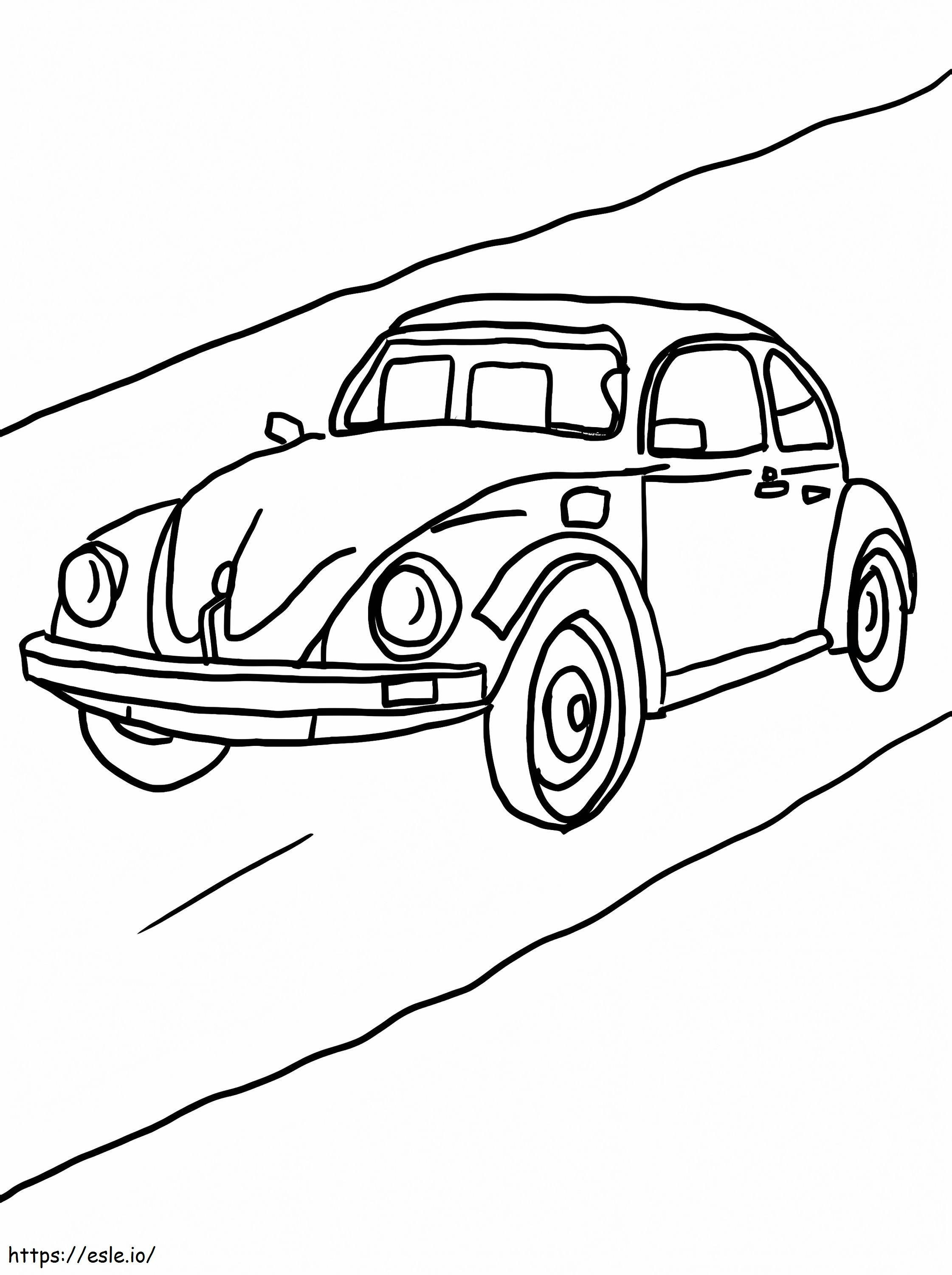 Carro básico na estrada para colorir