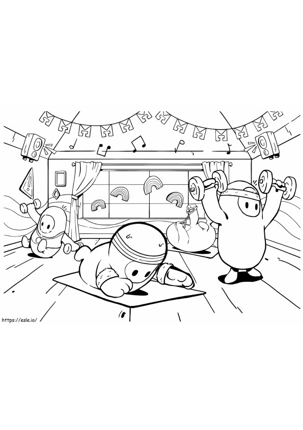 Characters In Fall Guys coloring page