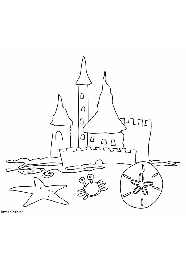 Printable Sand Castle coloring page
