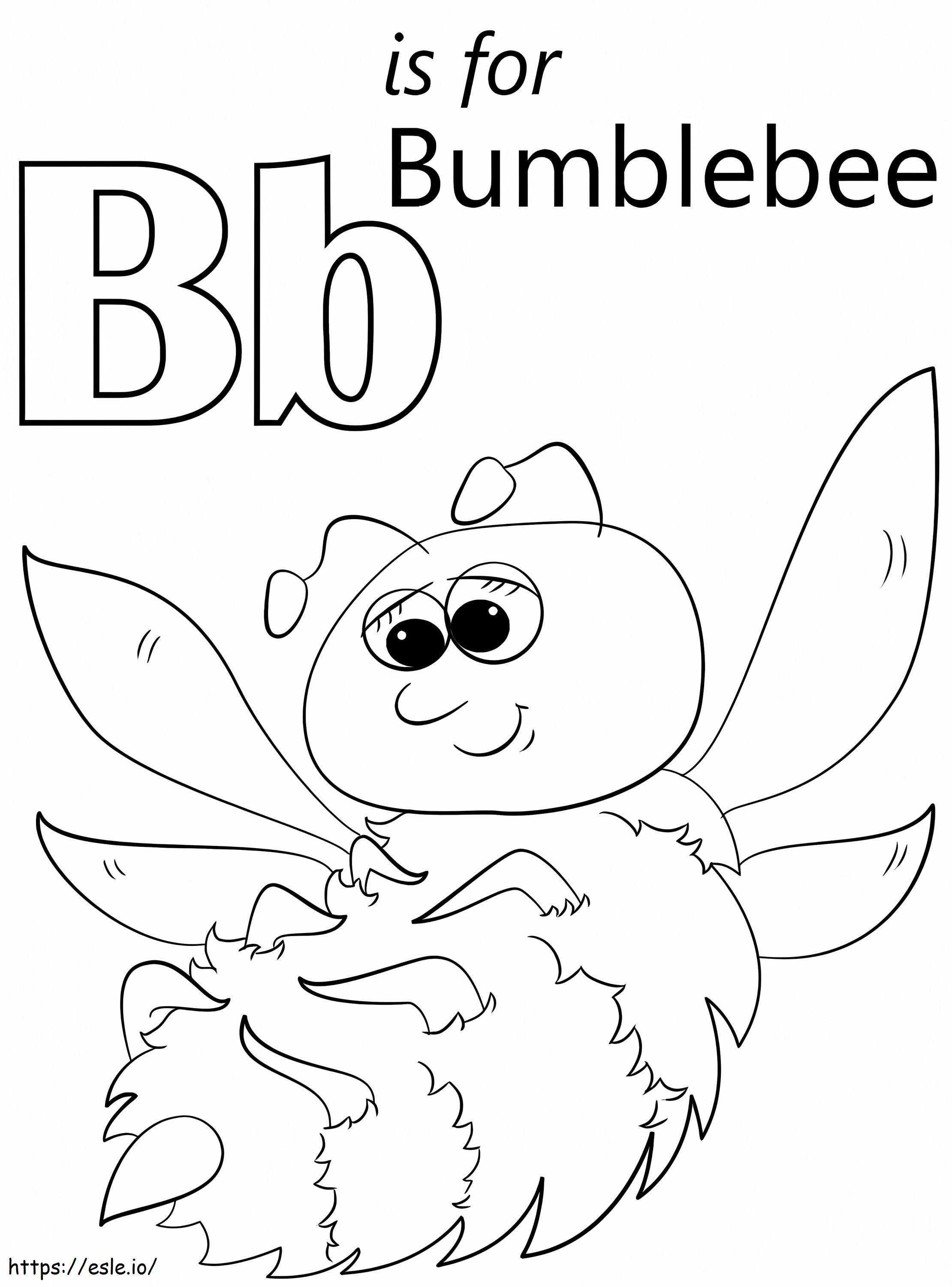 Bumblebee B-kirjain värityskuva