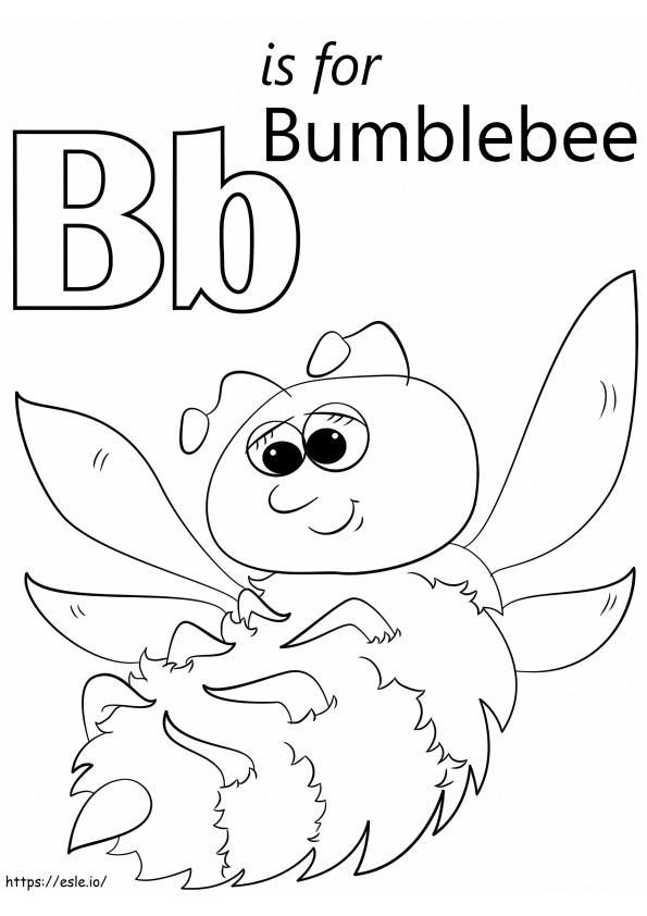 Bumblebee Letter B coloring page