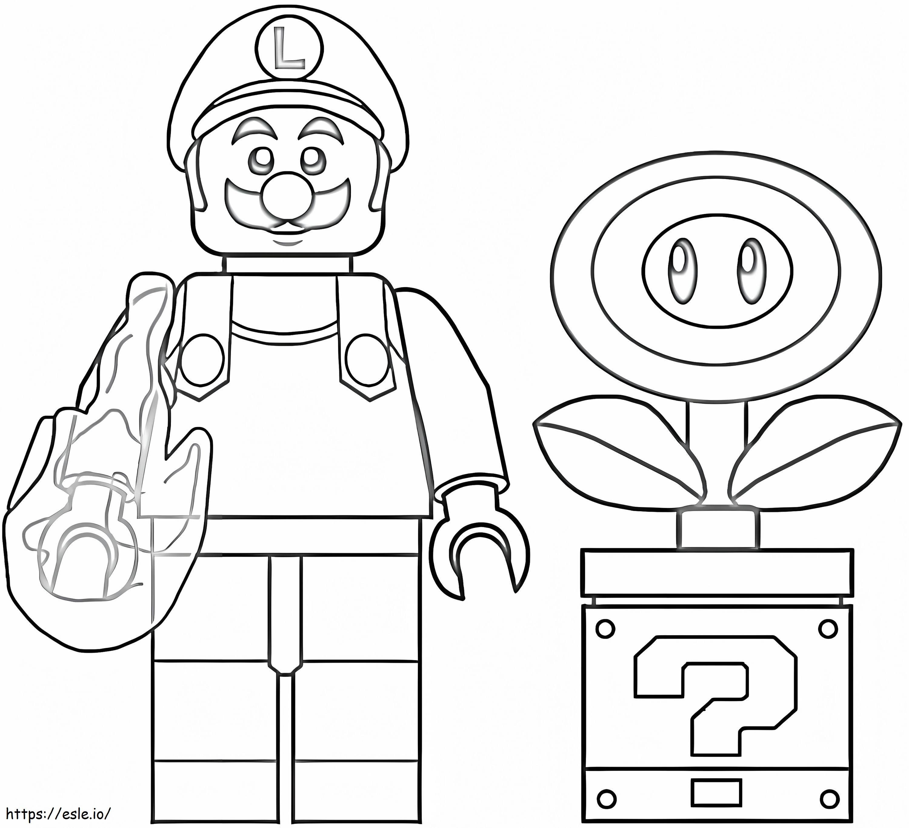 Lego Fire Luigi coloring page