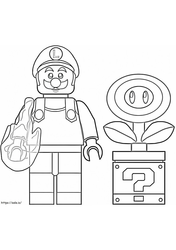 Coloriage Lego Feu Luigi à imprimer dessin