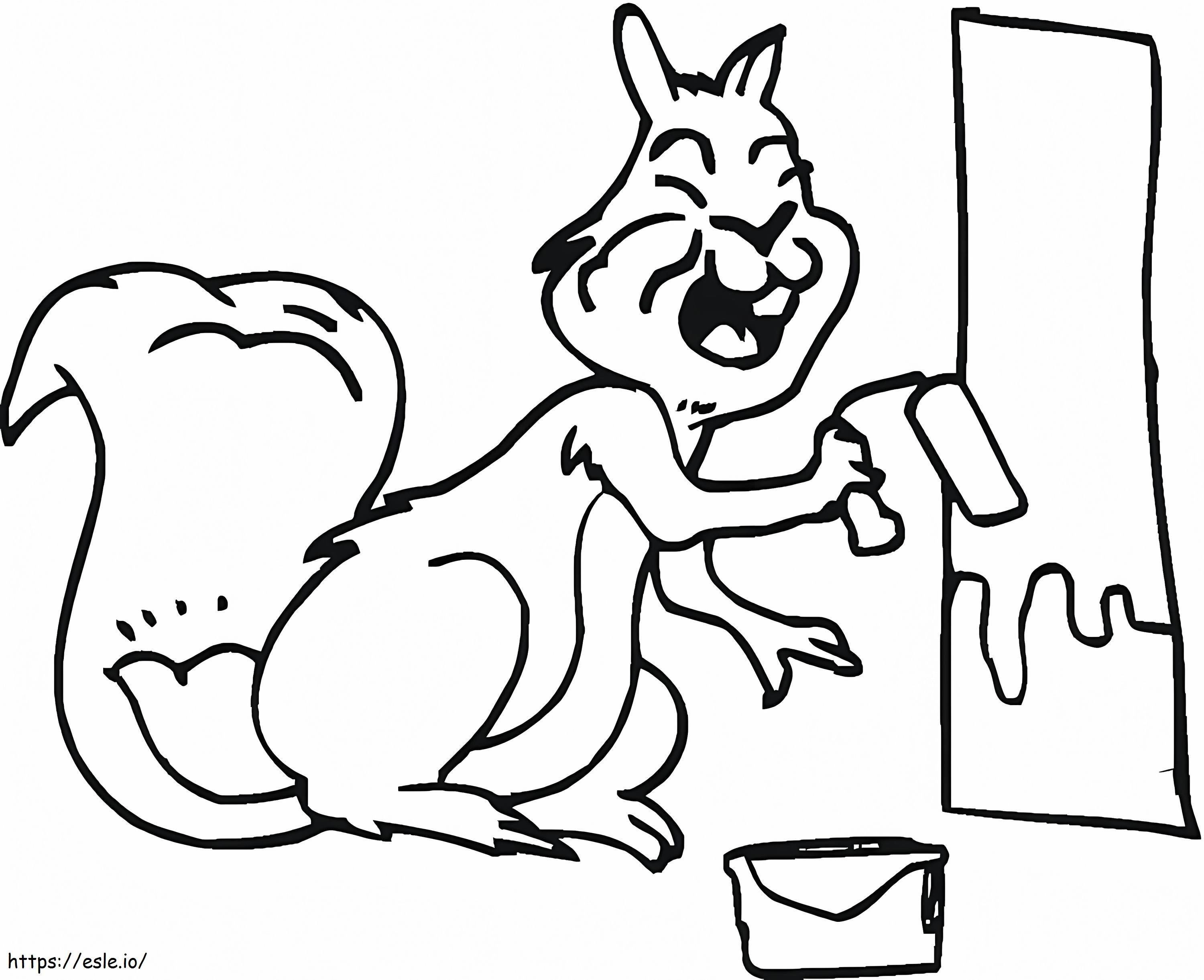 Chipmunk Painting Wall coloring page