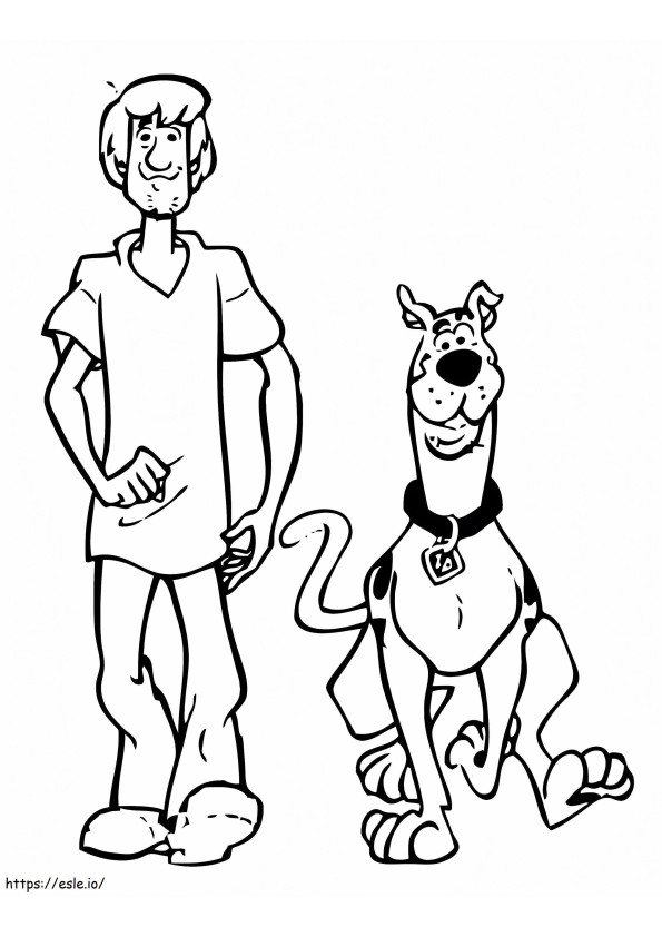 Chodzący Kudłaty i Scooby Doo kolorowanka