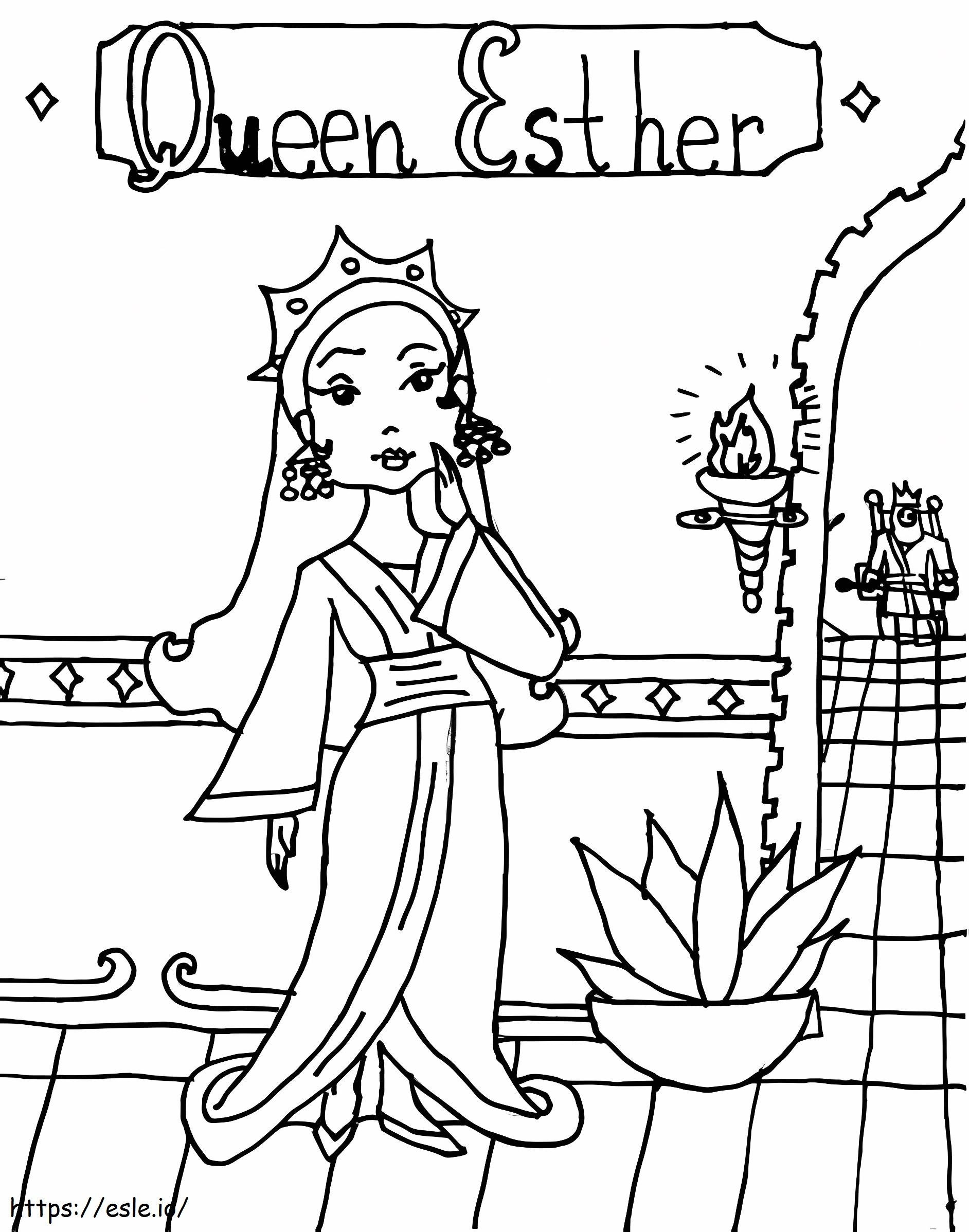 Koningin Esther 7 kleurplaat kleurplaat