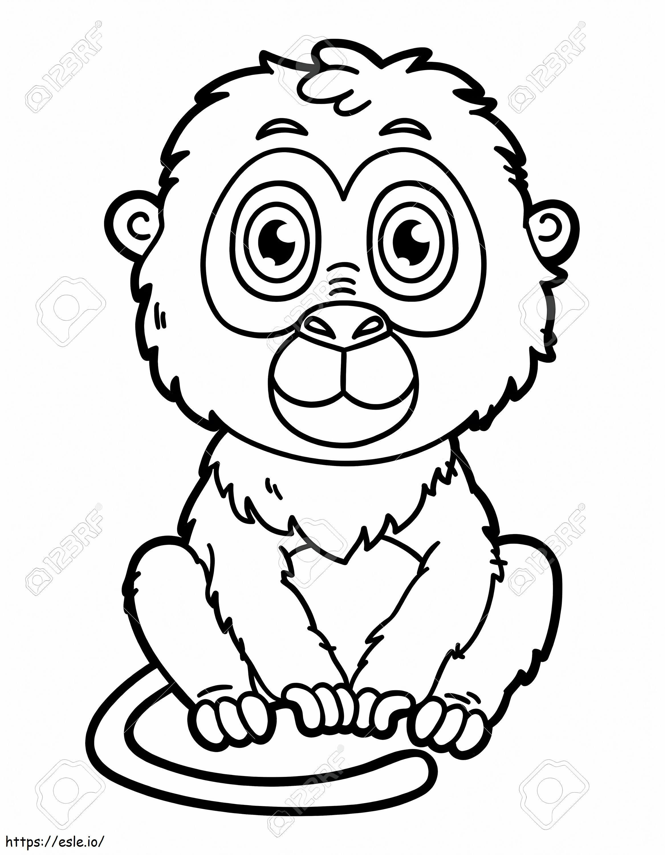  Sarjakuva apina hauska apina vektorikuva Iloinen sarjakuva sarjakuva apina värityskuva