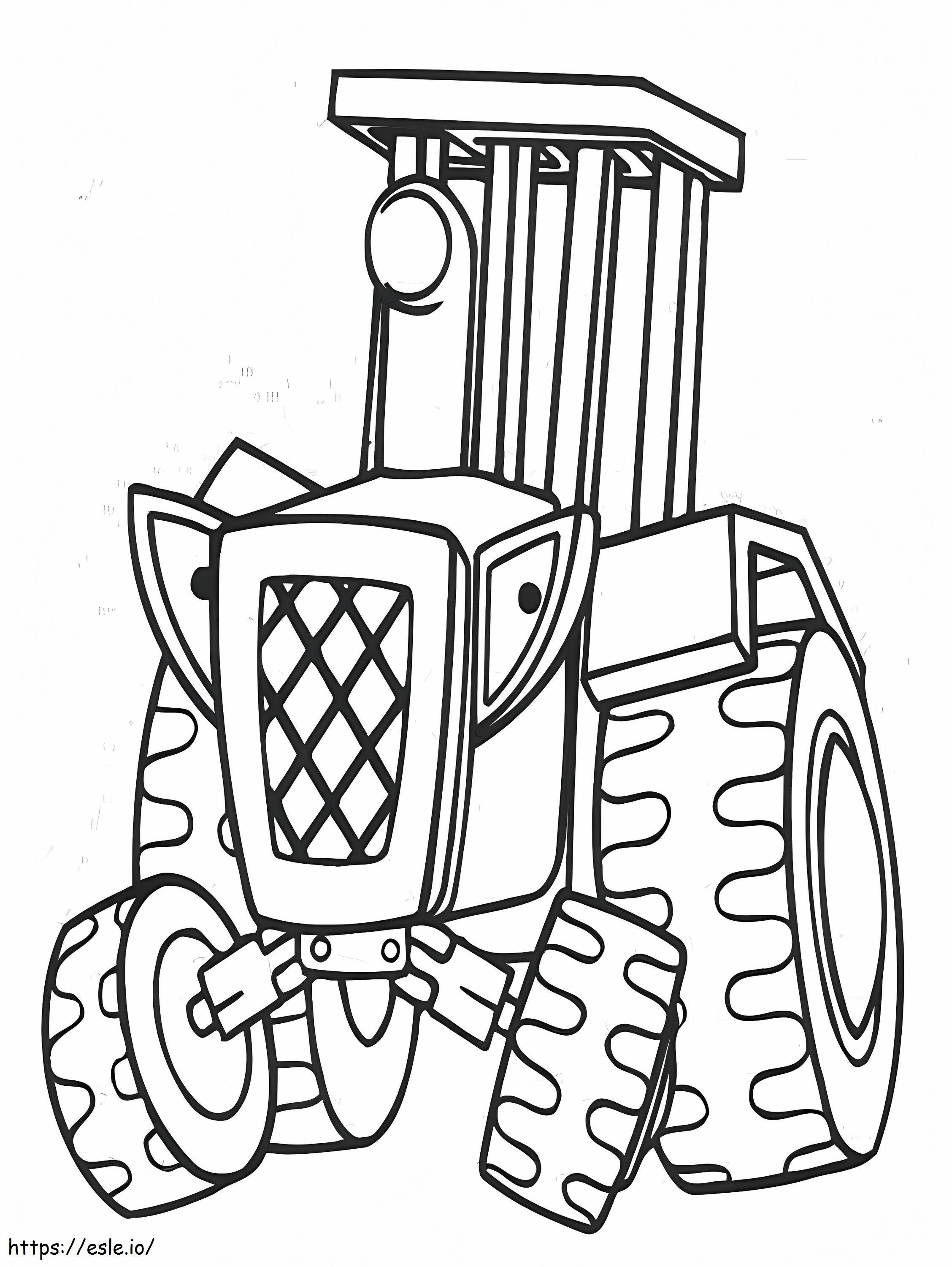 Coloriage Tracteur de dessin animé à imprimer dessin