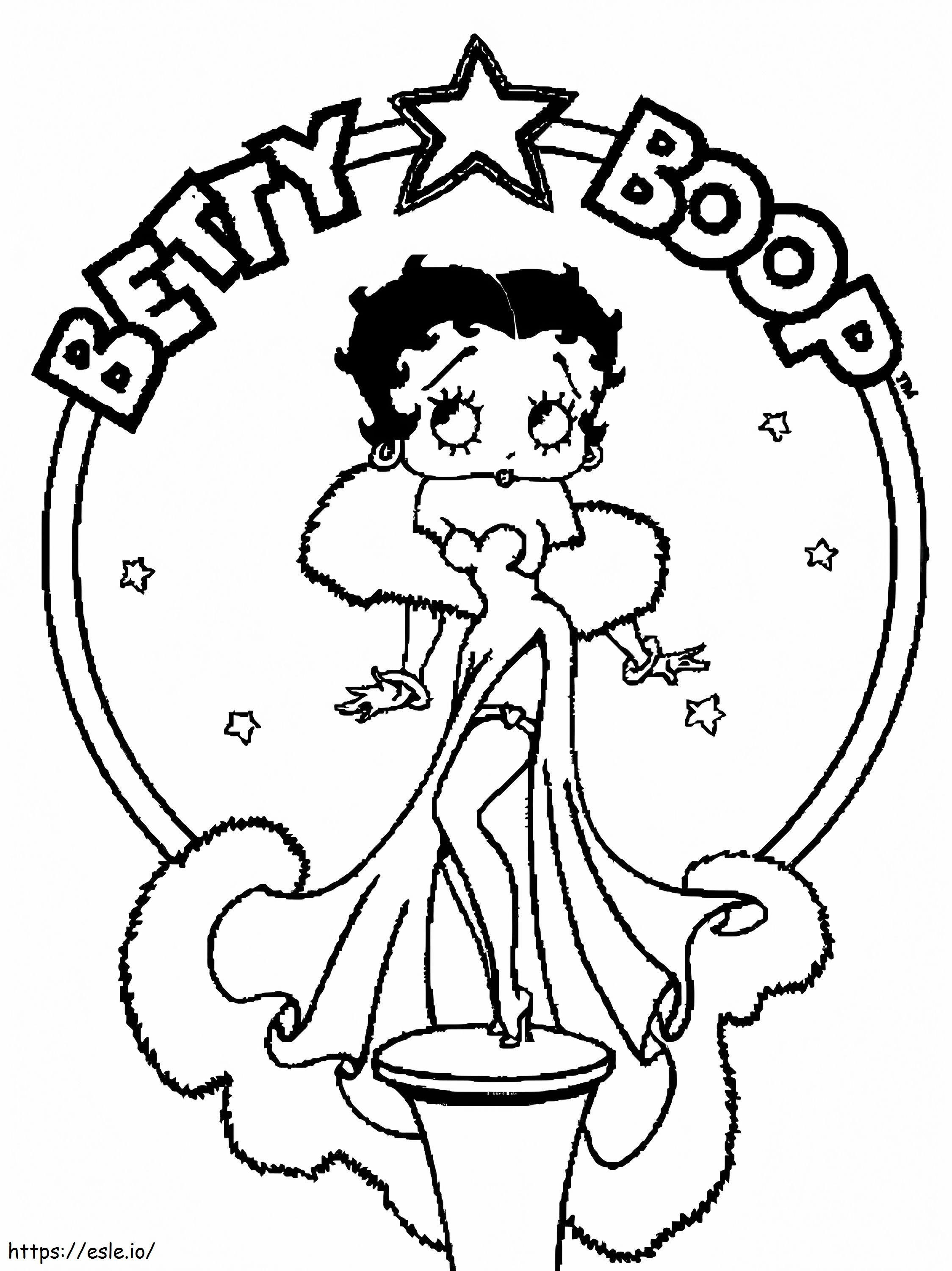 Tähti Betty Boop värityskuva