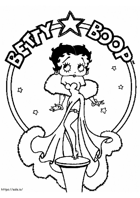 Star Betty Boop coloring page