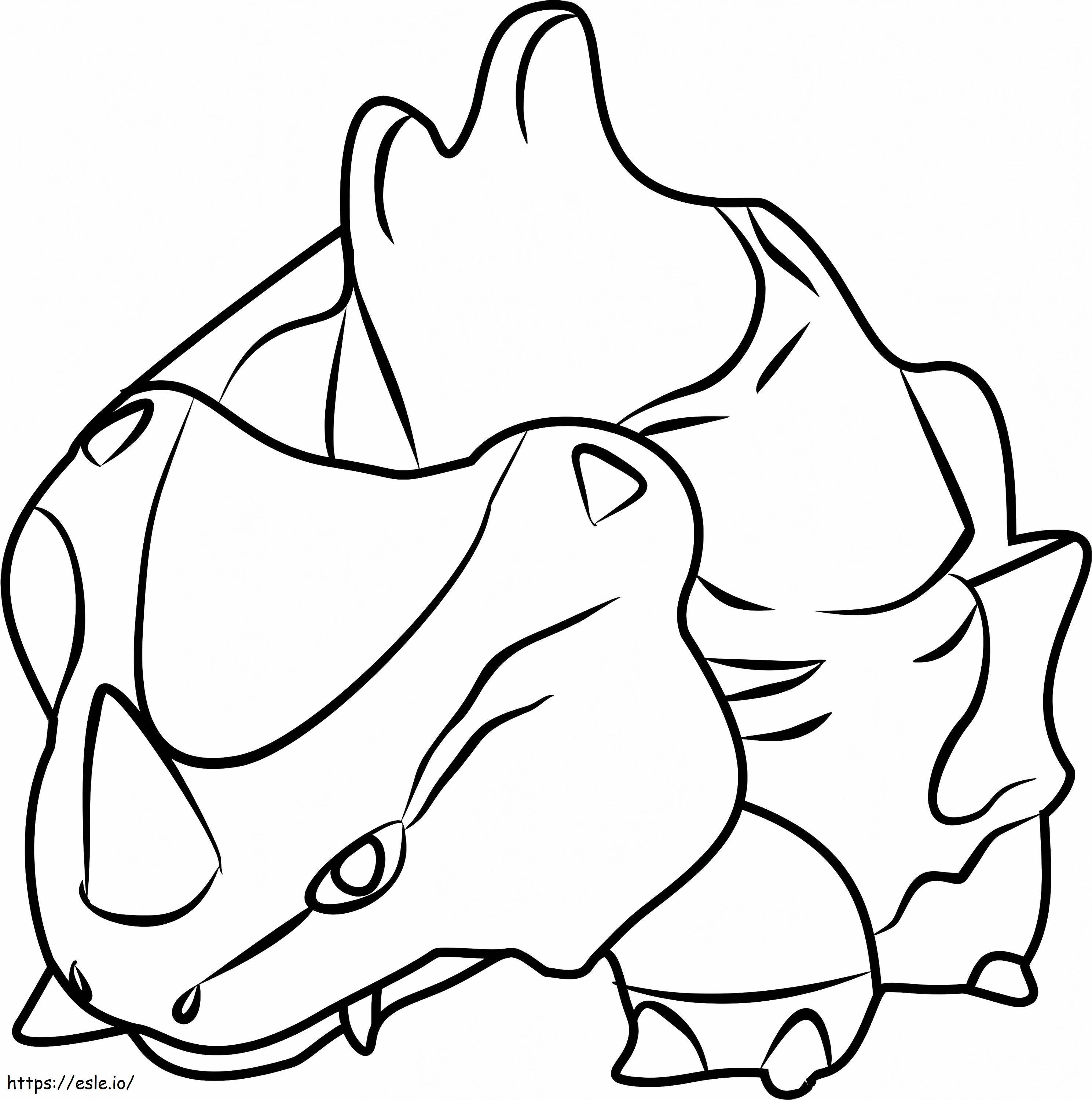 Coloriage Rhyhorn Pas Pokemon à imprimer dessin