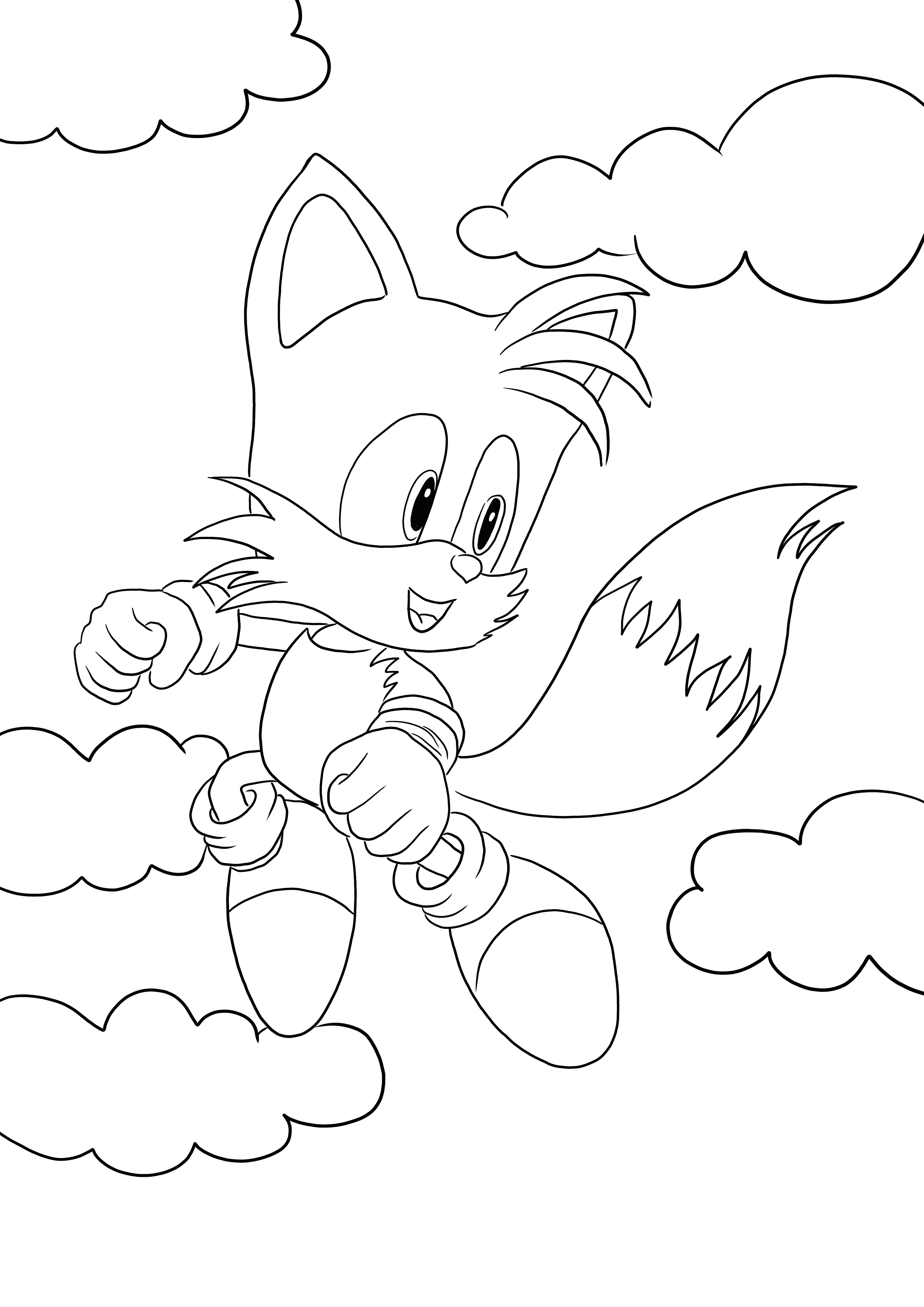 Print Sonic Tails Miles Prower coloring pages