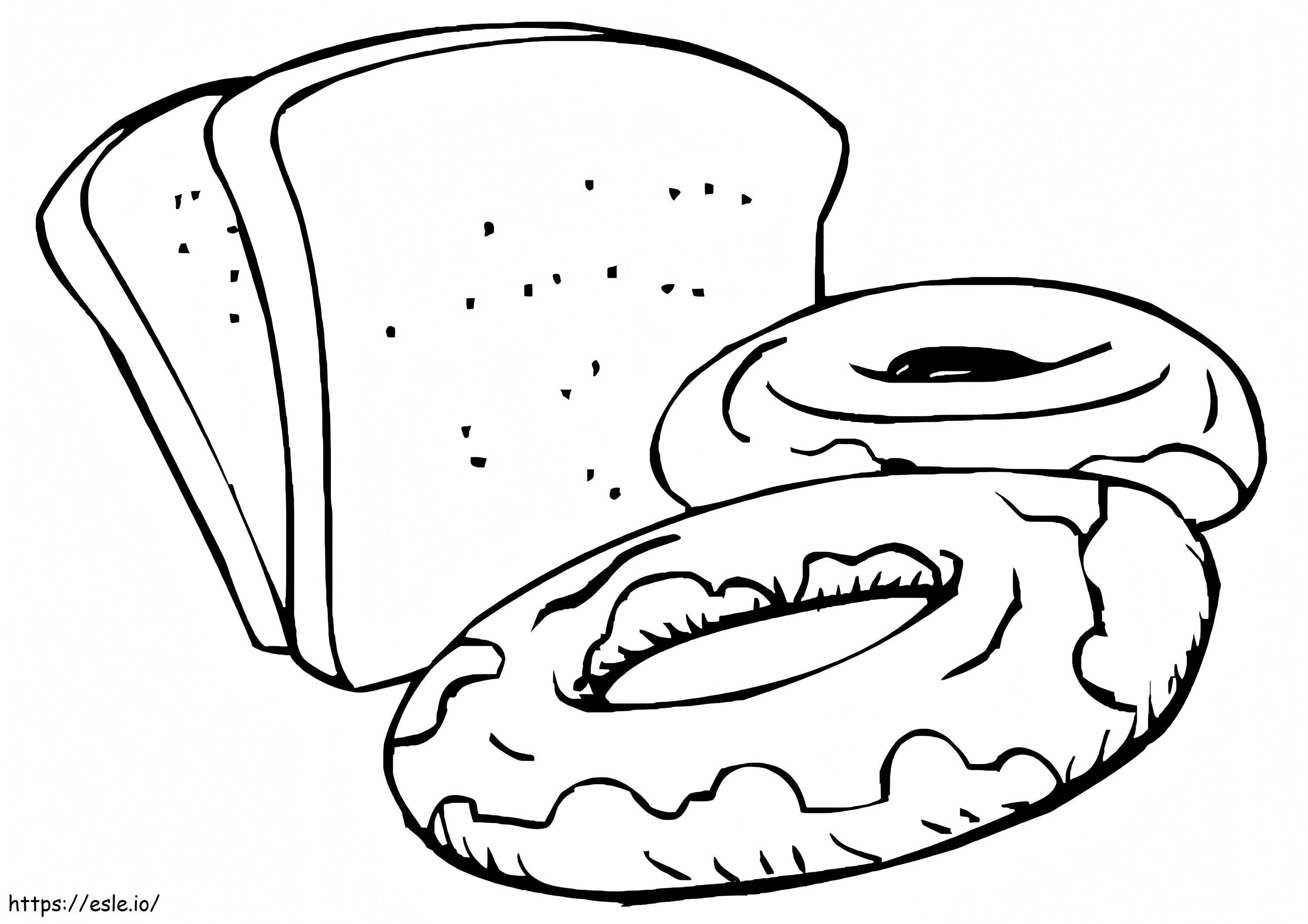 パンとベーグル ぬりえ - 塗り絵