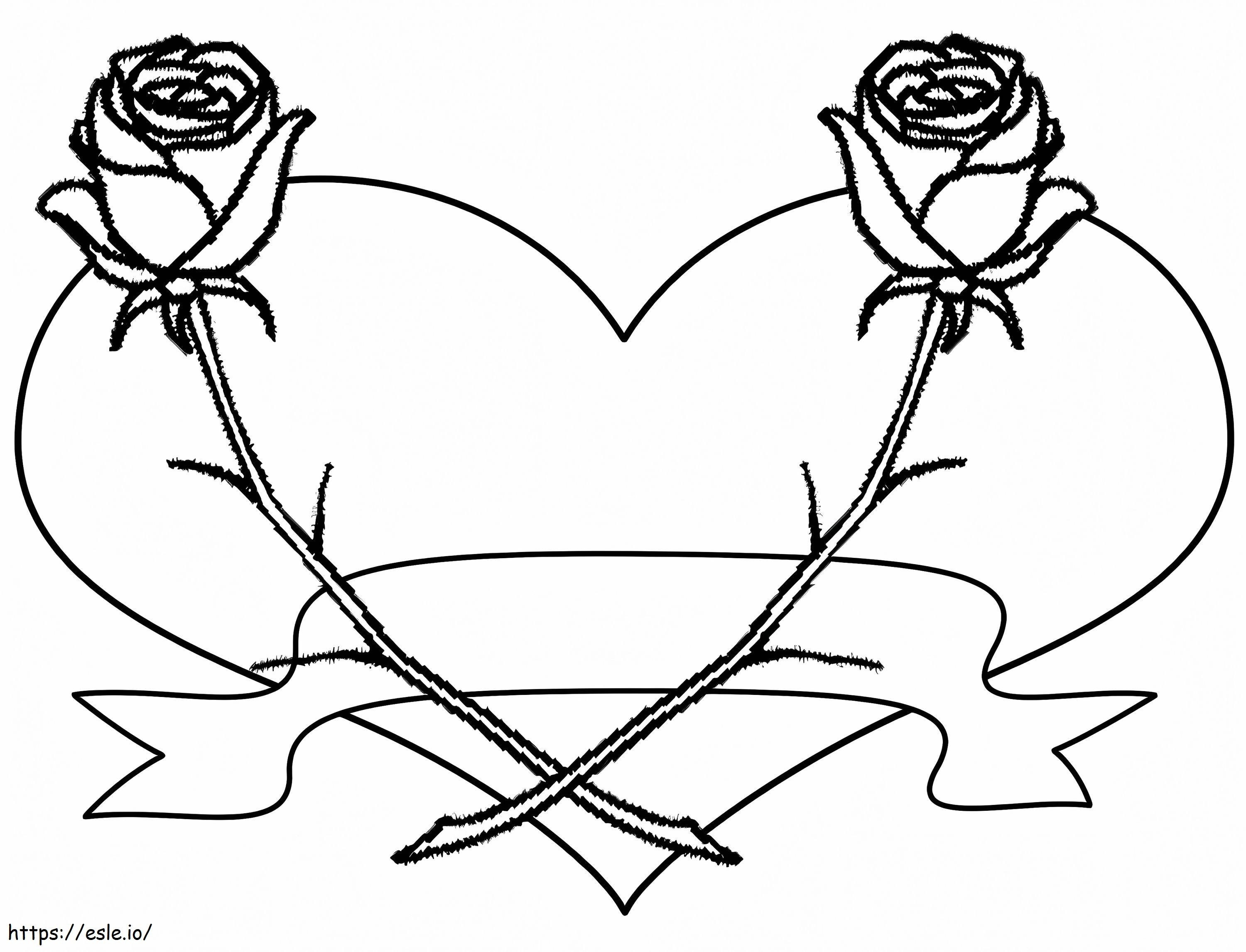 Emo Heart coloring page