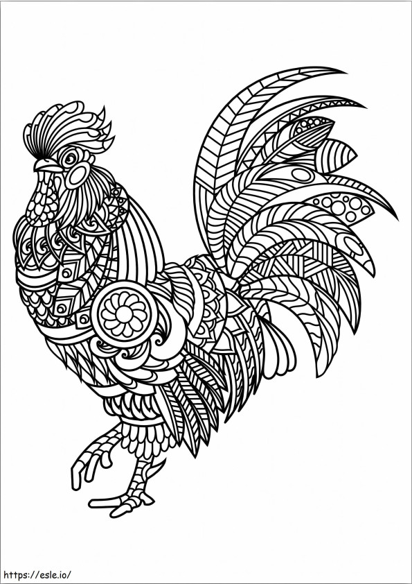 Gallo Zentangle coloring page