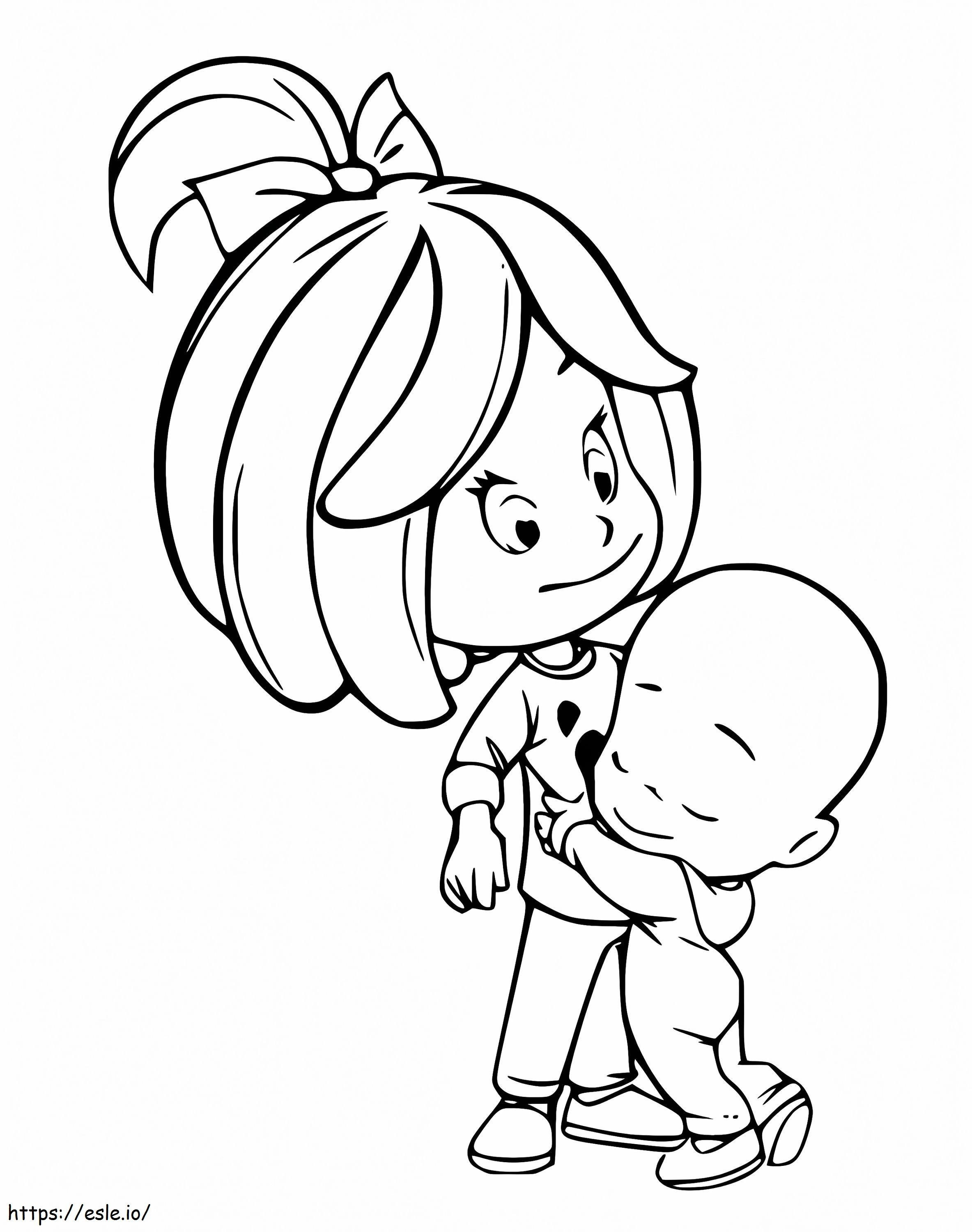 Cuquin Hugs Cleo coloring page