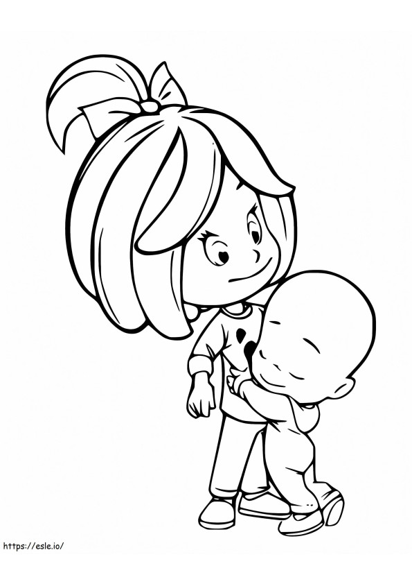 Cuquin Hugs Cleo coloring page