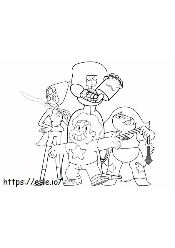 Steven és barátai verekedés kifestő