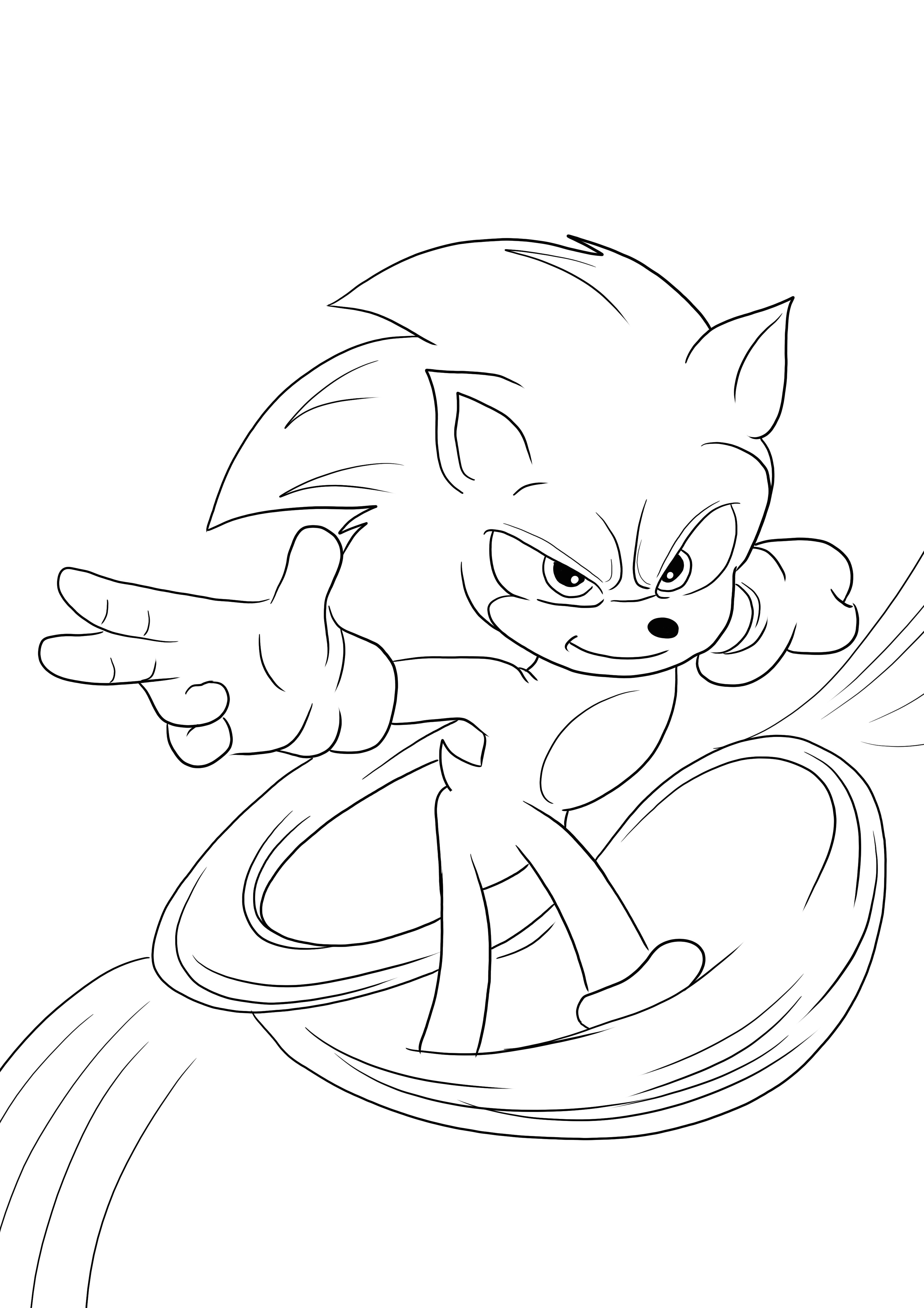 Sonic-the fast runner para colorir e imprimir gratuitamente