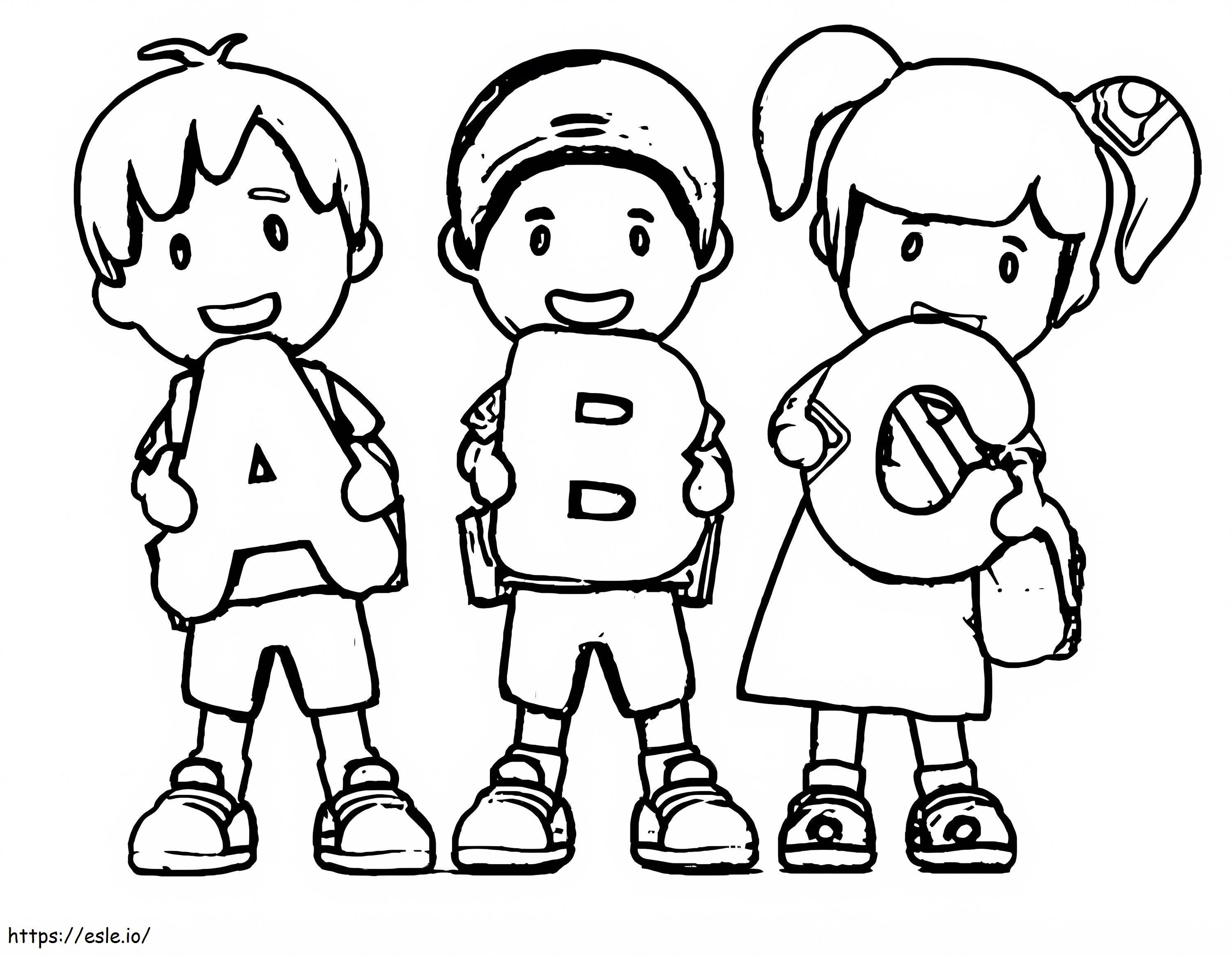 Kids And Abc coloring page