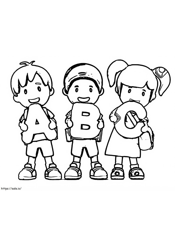 Kids And Abc coloring page