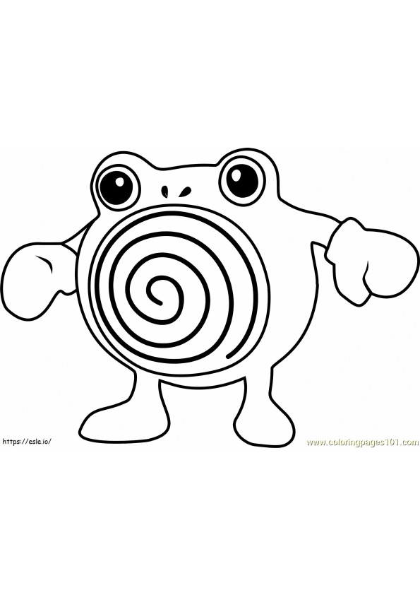 Poliwhirl Pokemon Go A4 coloring page