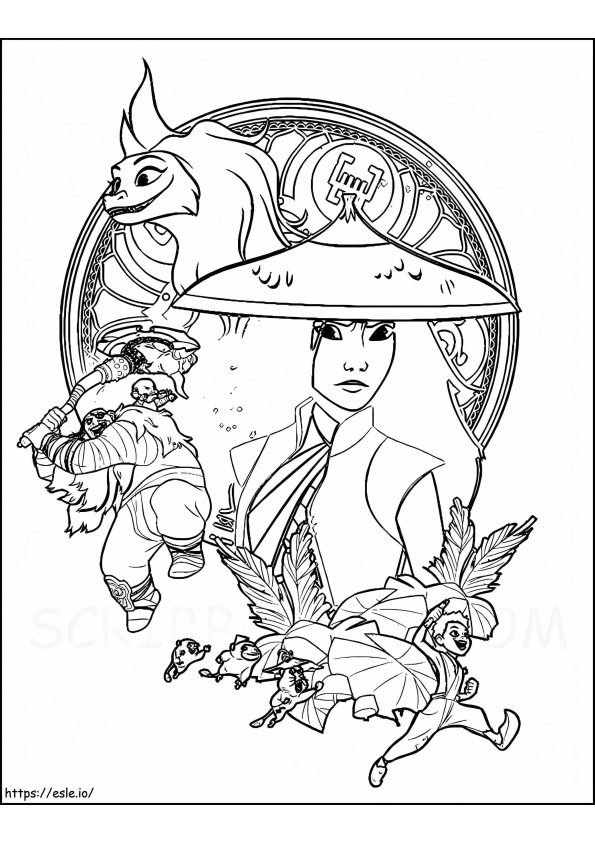 Coloriage Raya et le dernier dragon 9 à imprimer dessin