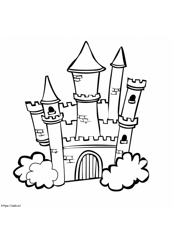 Desen simplu Castelul de colorat