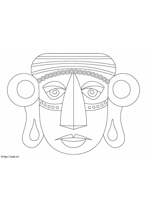 Máscara Inca para colorear