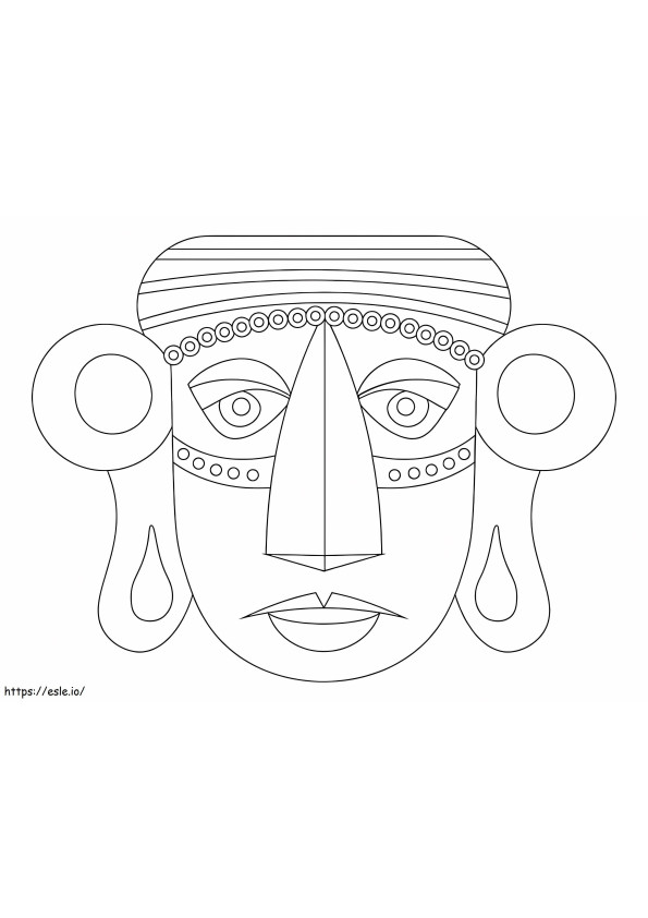 Inca-masker kleurplaat