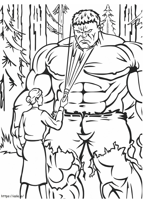 Coloriage  Hulk en colère A4 à imprimer dessin