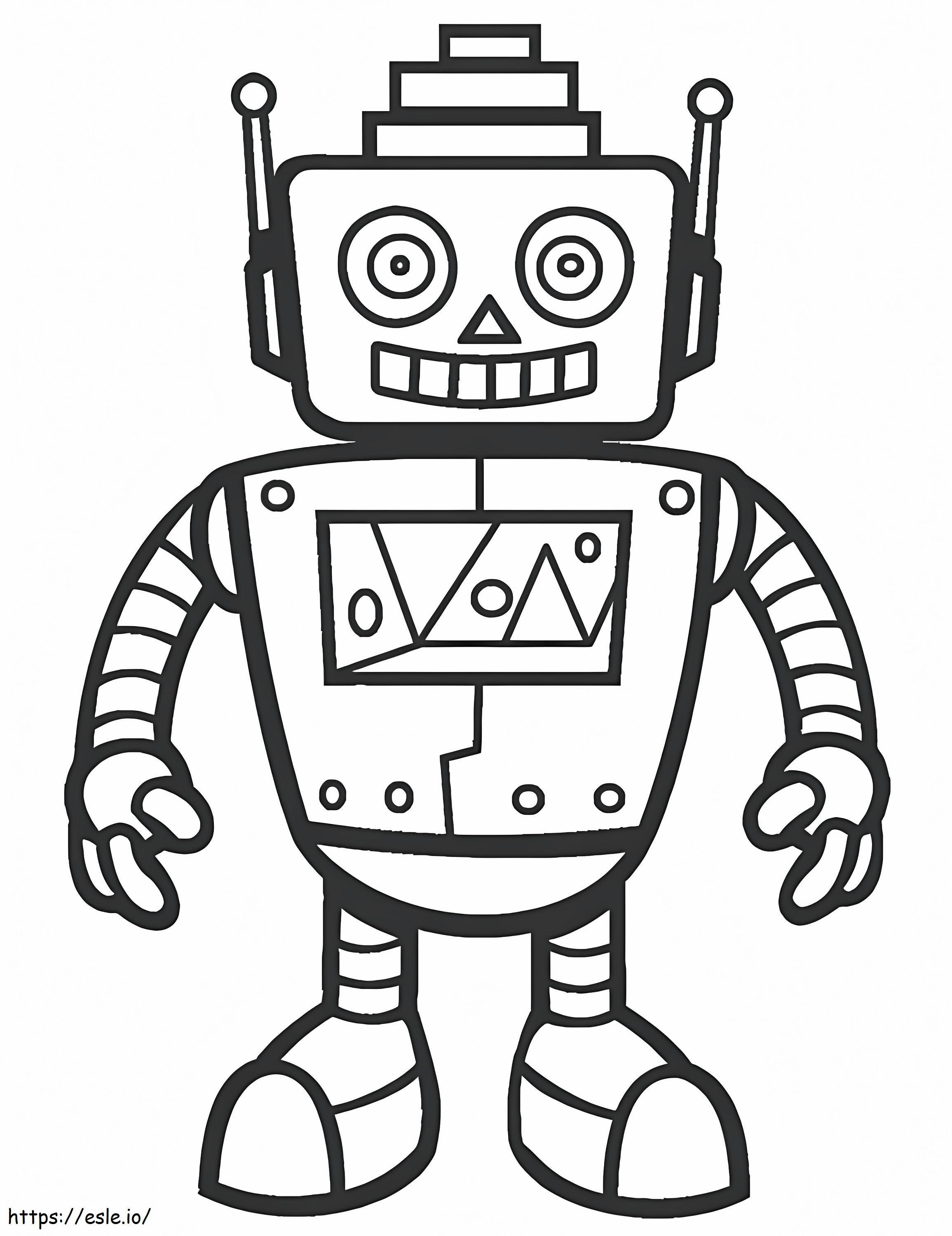 Coloriage Robot heureux 2 à imprimer dessin