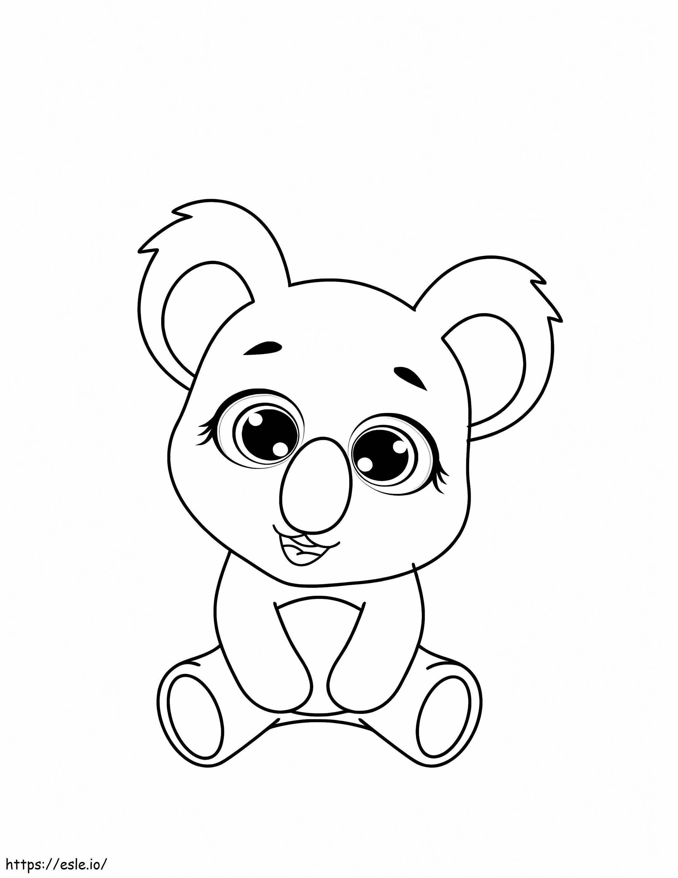 Coloriage Koala mignon assis à imprimer dessin
