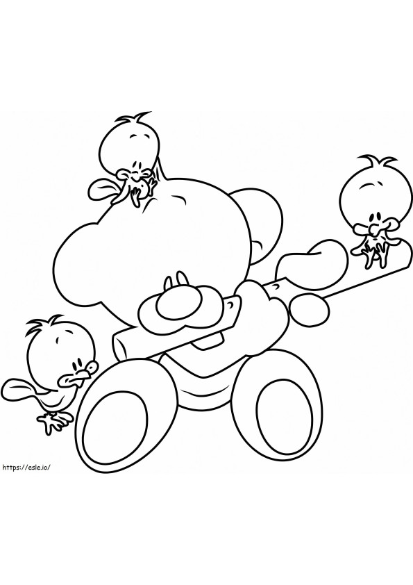 Pimboli And Birds coloring page