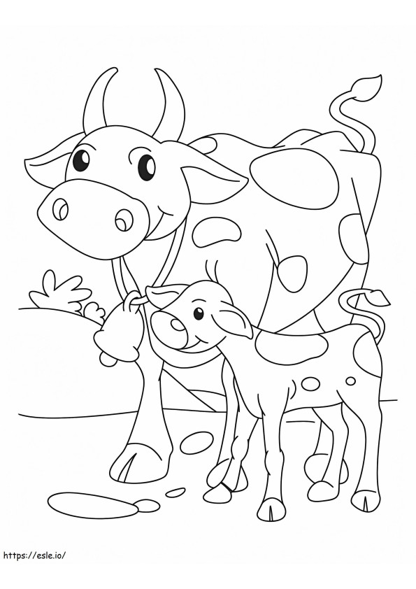 vaca e bezerro para colorir