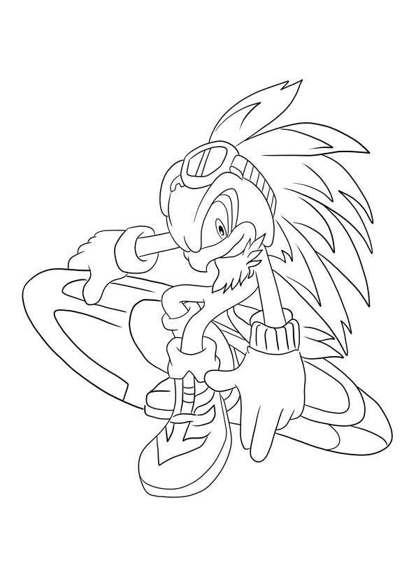 Easy to color Jet the Hawk for free printing for kids of all ages