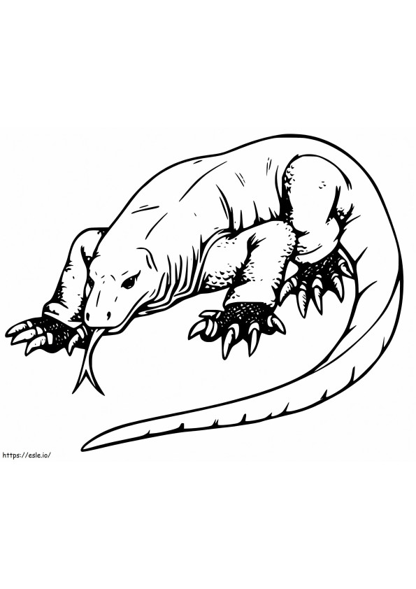 Dragón gigante de Komodo para colorear