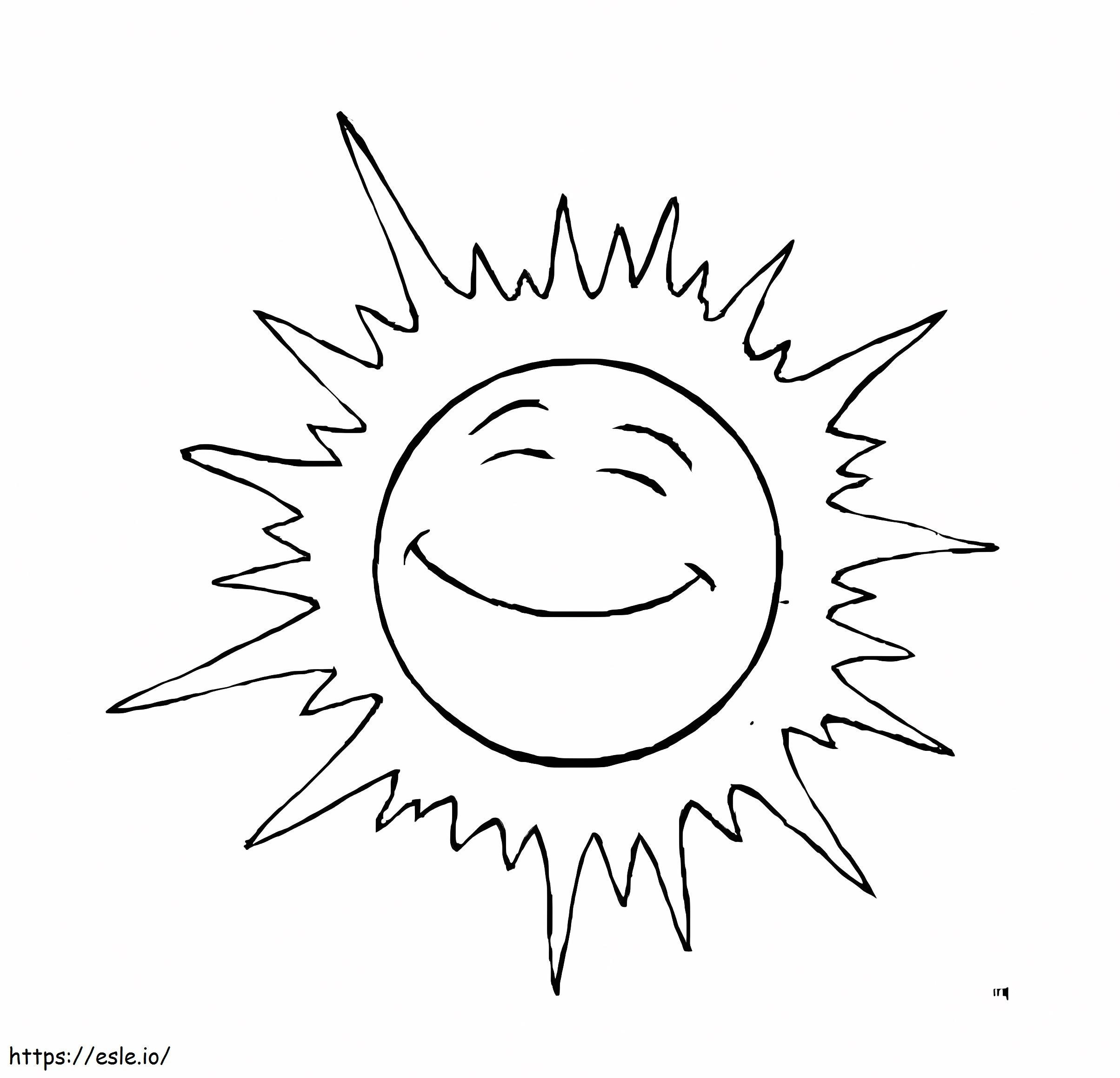 微笑む太陽 ぬりえ - 塗り絵