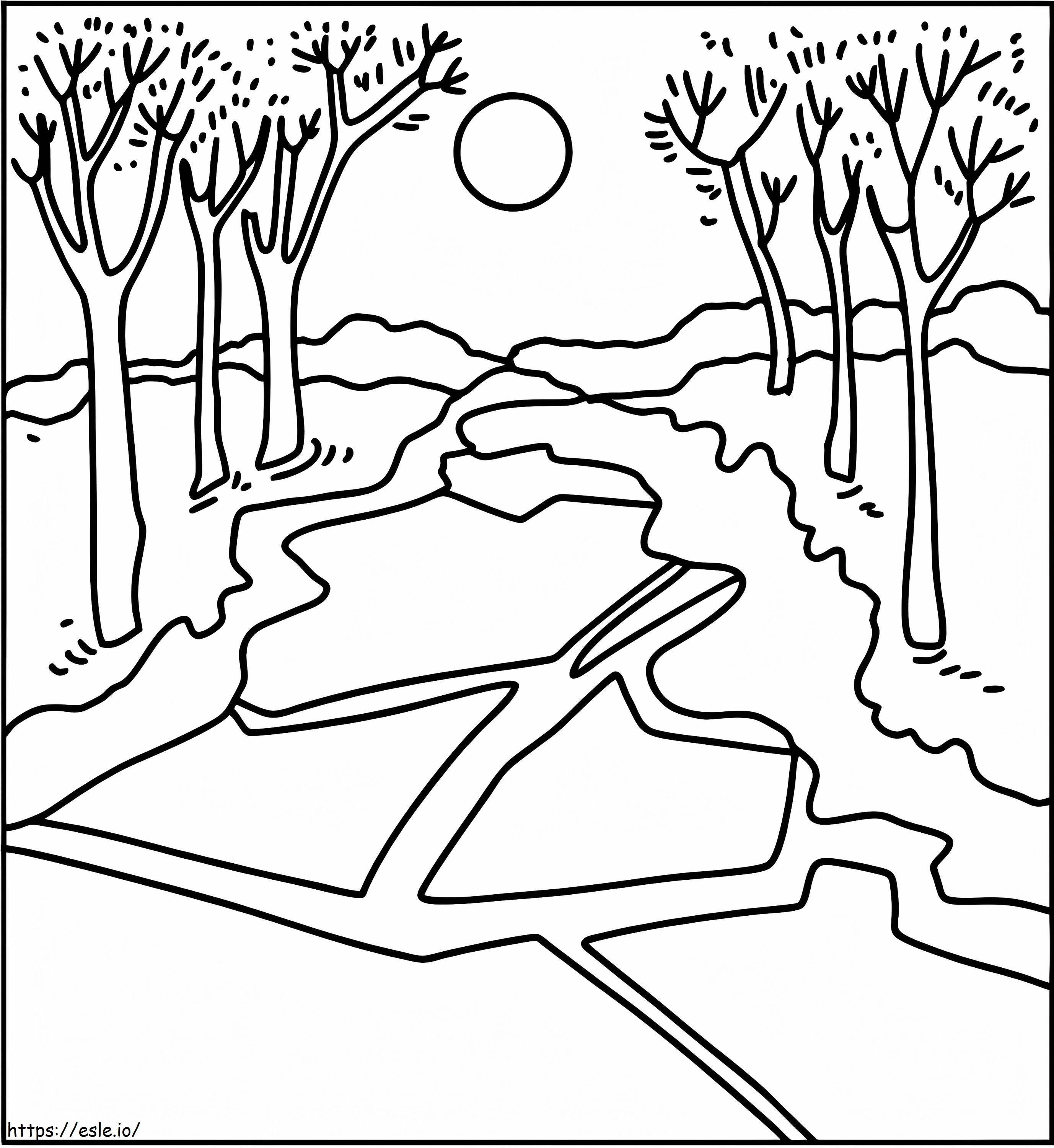 Spring River coloring page