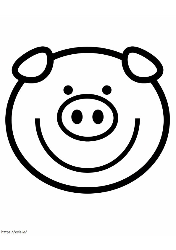 幸せな豚の顔 ぬりえ - 塗り絵