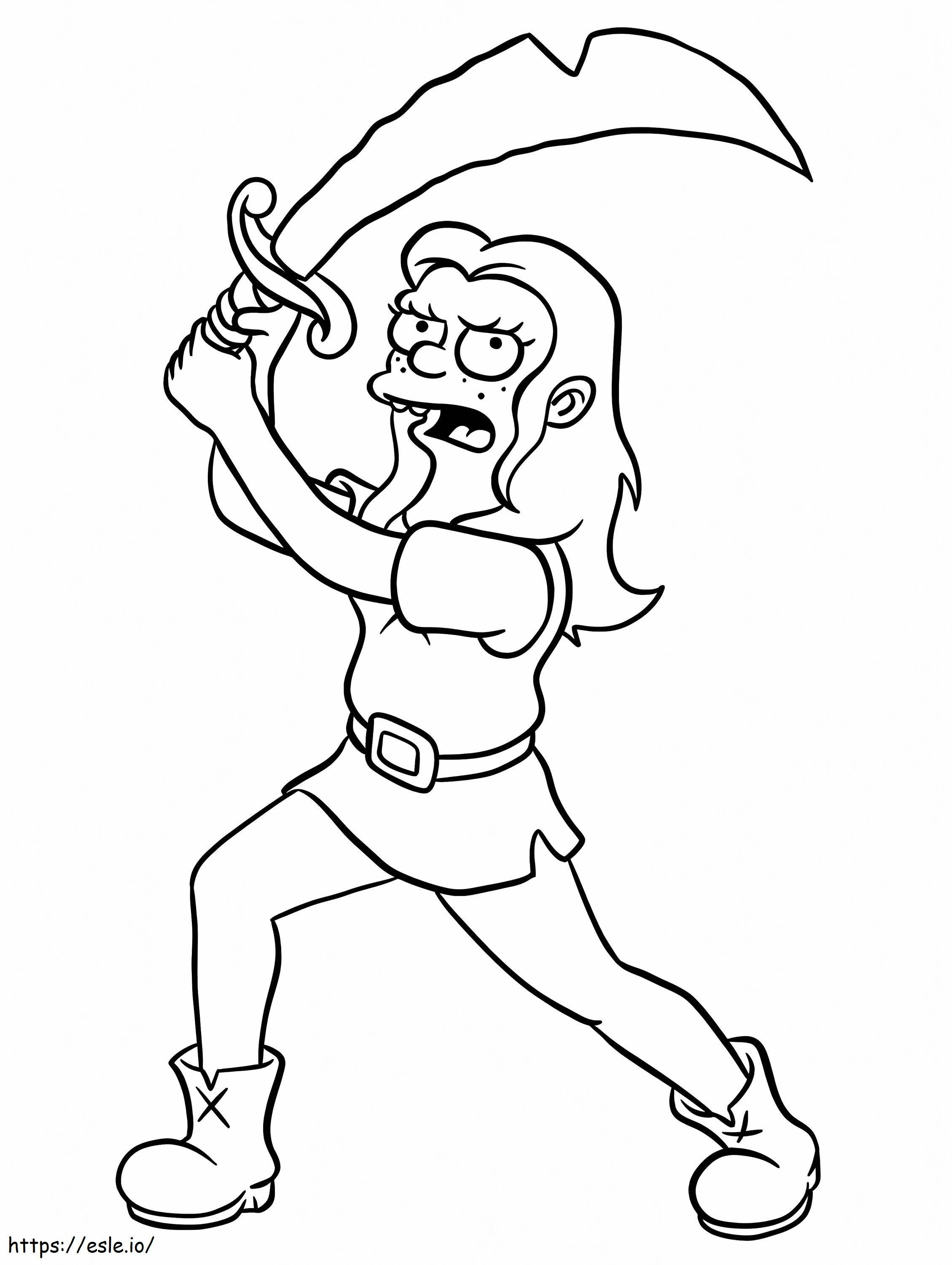 Queen Bean From Disenchantment coloring page
