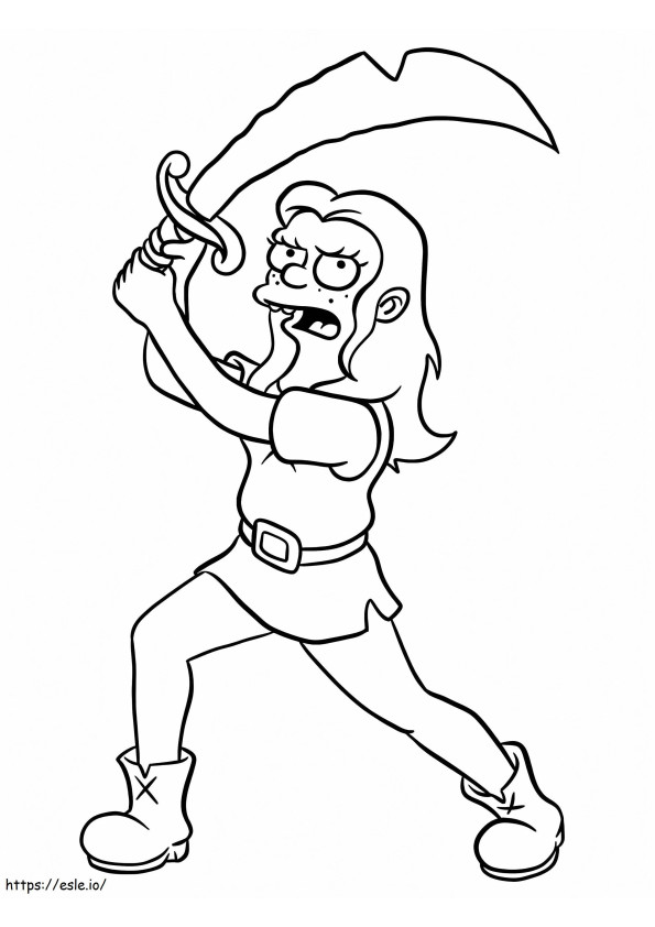 Queen Bean From Disenchantment coloring page